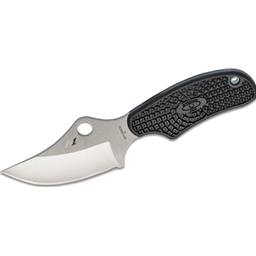 Spyderco FB35PBK ARK Fixed Neck Knife Black Handle Satin Plain Clip Point