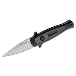 Kershaw 7125 Launch 12 Push Button Auto Black and Carbon Handle Stonewash Spearpoint Blade