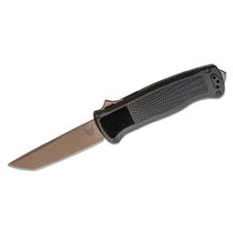 Benchmade 5370FE Shootout Out the Front Switchblade Black Grip FDE Tanto Blade