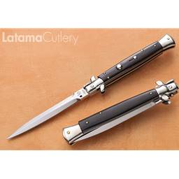 Latama BLACK HORN Black Horn Tip Scale 28CM Classic Handmade Italian Stiletto Switchblade