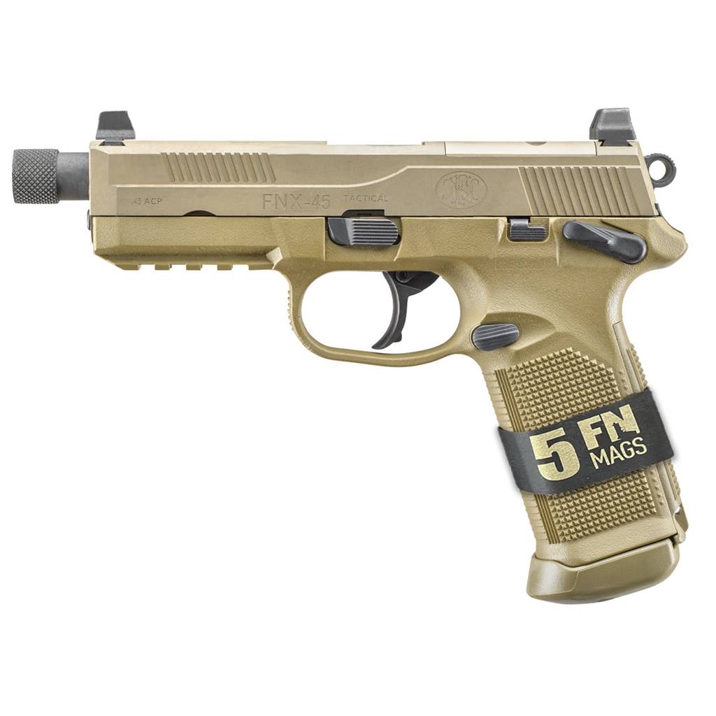 FNX-45 Tactical 45 ACP FDE Optic Cut Suppressor Height Night