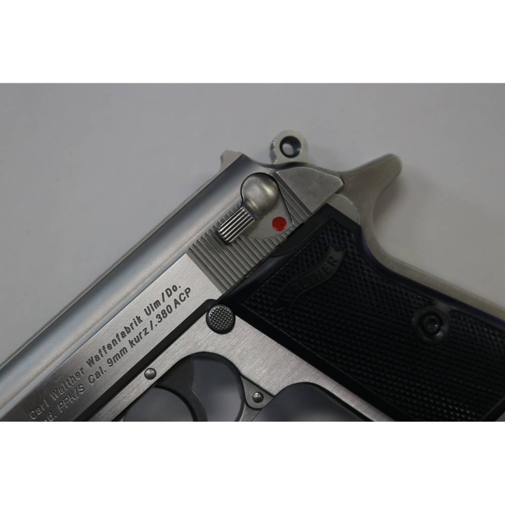 Walther PPK/S 380 ACP Stainless Frame Black Grips 3.3 Barrel 7