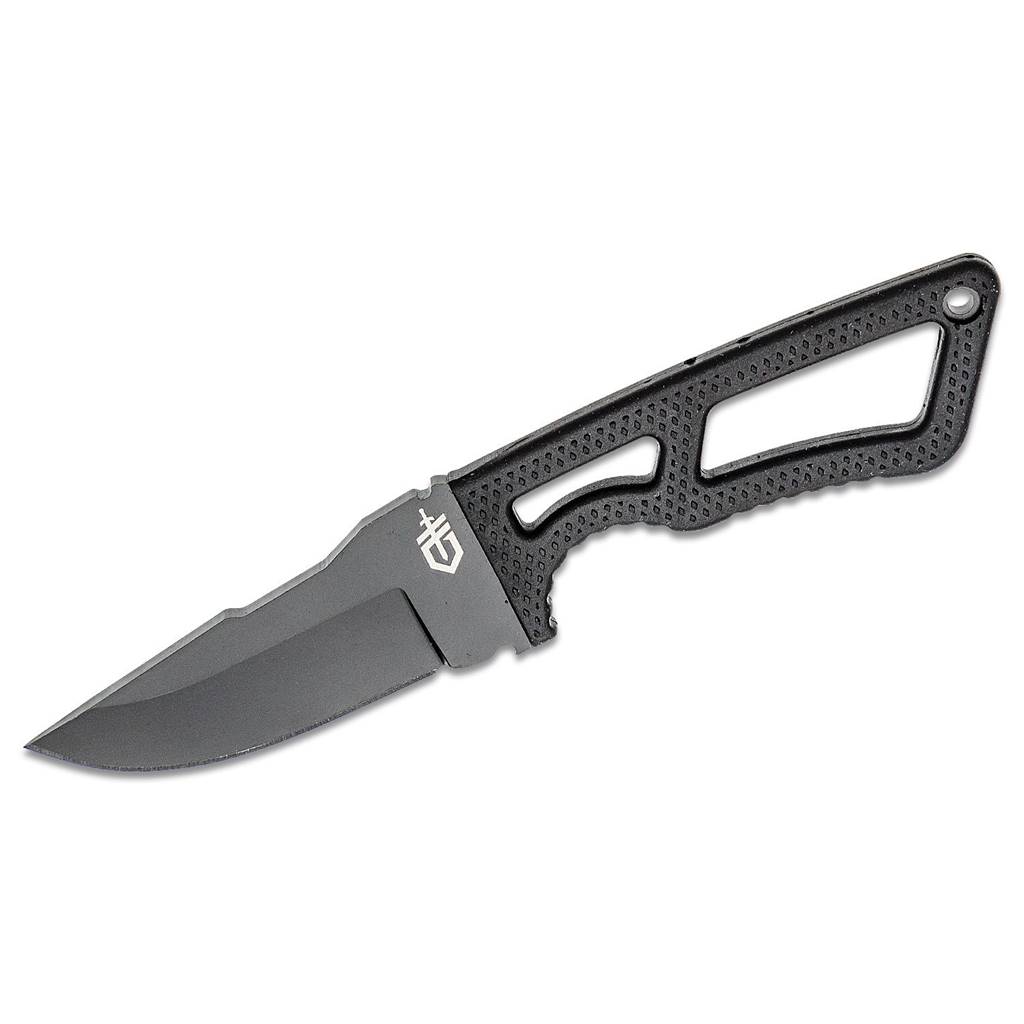 Gerber Ghoststrike Black Skeletonized Handle Black Drop Point Fixed ...