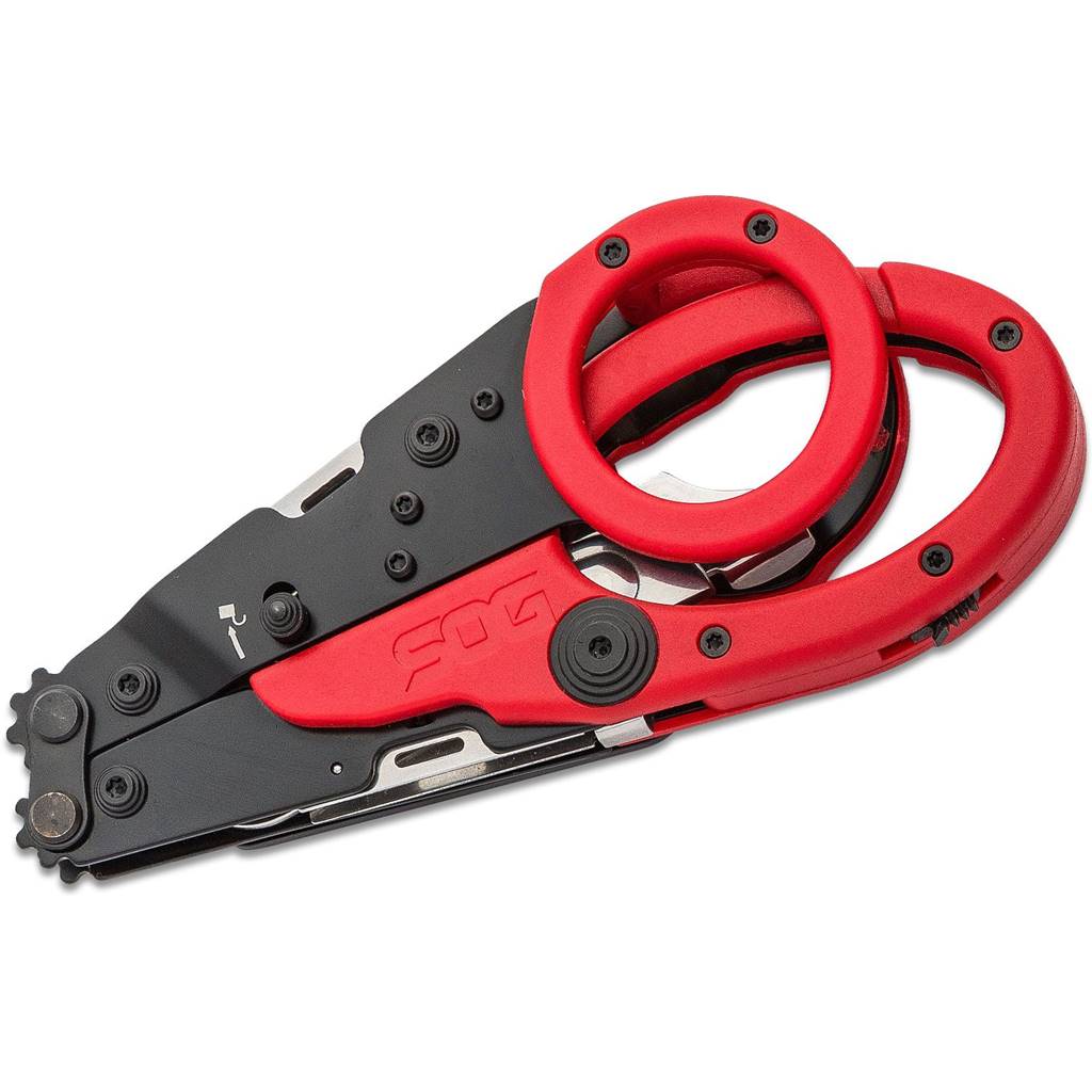 SOG Parashears Tactical Scissors Multitool Red GRN Stainless Steel  23-125-02-43