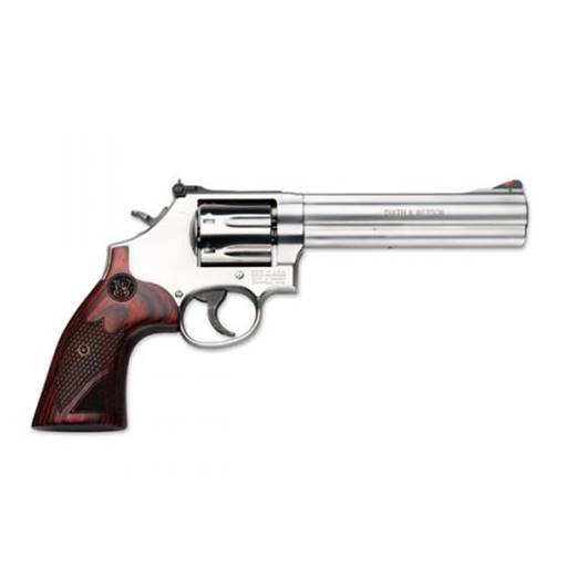Smith & Wesson 150712 Model 686 Deluxe Plus 357 Magnum Stainless Wood Grips 6" Barrel 7 Shot