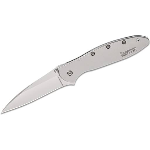Kershaw 1660 Leek Stainless Grip Stainless Drop Point Blade Assisted Opening
