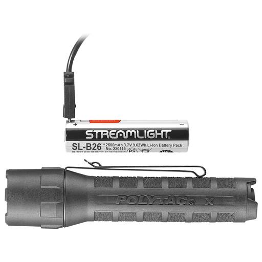 Streamlight 88610 PolyTac X 600 Lumen Hand Held USB Rechargeable Black Push Button
