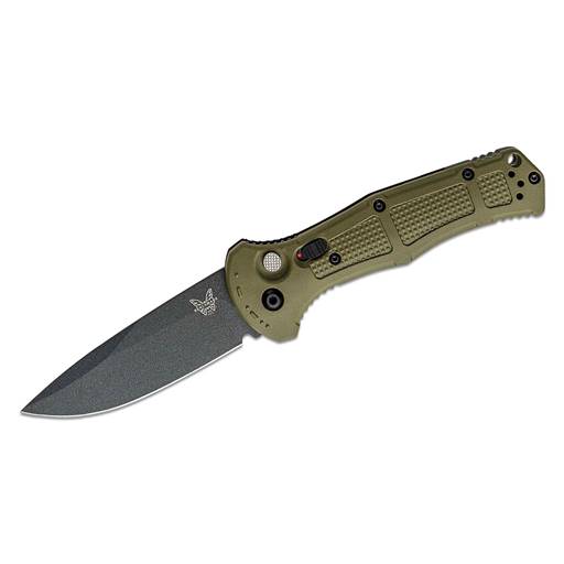 Benchmade 9070BK-1 Claymore Side Open Switchblade Cobalt Drop Point Blade Foliage Green Grip