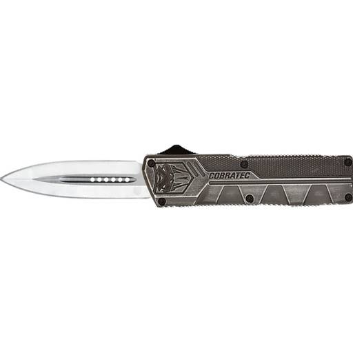 Cobra Tec Knives SWCTLWDAGNS Lightweight Push Button Auto Stonewash Handle Satin Dagger Blade