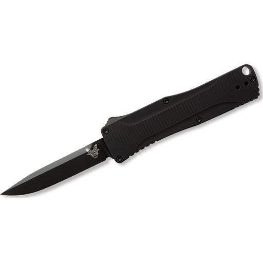 Benchmade 4850BK OM Out The Front Auto Black Scales Black Clip Point Blade