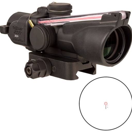 Trijicon TA50-C-400354 Compact ACOG 3x24 Red Horseshoe with Dot Illuminated 223 556 BDC Low Height Q-LOC Mount