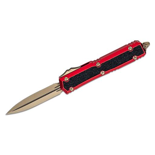 Microtech 206-13RDS Makora Double Edged Red Scale Bronze Blade Out the Front Auto