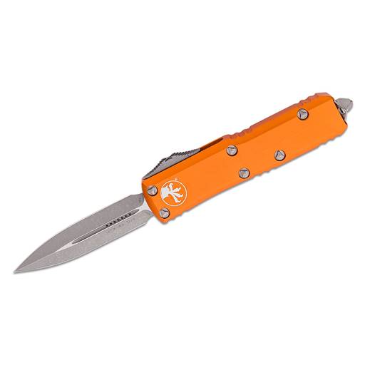 Microtech 232-10APOR UTX-85 Double Edged Orange Scale Apocalyptic Blade Out the Front Auto
