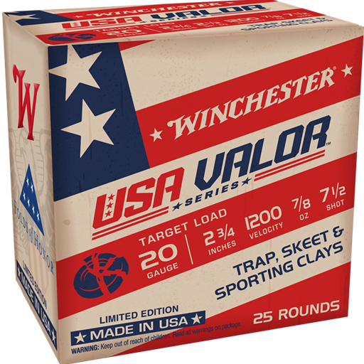 Winchester USAV207 USA Valor 20ga 2 3/4" #7.5 Shot 7/8oz 25 Round Box