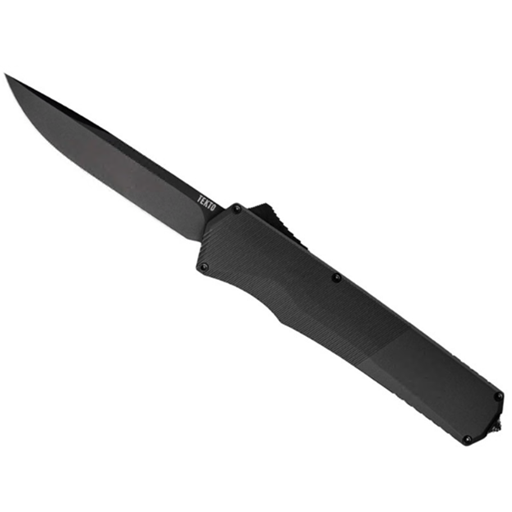 Tekto Knives A5R_T6BK_S35BK1_A1 A5 SPRY Out The Front Switchblade Black Grip Black Drop Point Blade