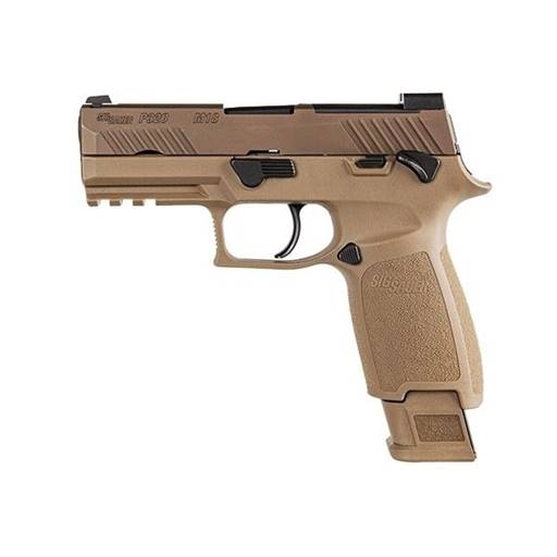 Sig Sauer P320 M18 Carry 9mm Coyote Tan Optic Cut Manual Safety 3.9" Barrel 21 Rounds - Government Overrun SIGP320M18