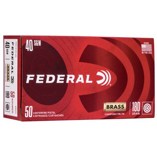 Federal WM5223 Champion 40 S&W 180 Grain Full Metal Jacket 50 Round WM Red Box