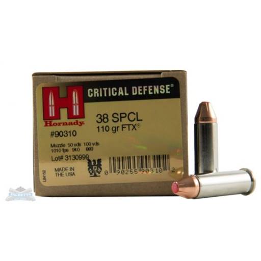 Hornady 90310 Critical Defense 38 Special 110 Grain FTX 25 Round Box