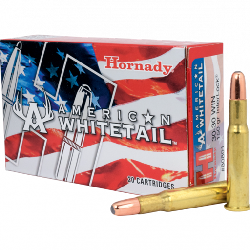 Hornady 80801 American Whitetail  30-30 165 Grain InterLock Round Nose 20 Round Box