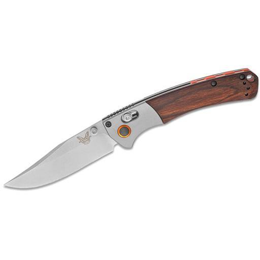 Benchmade 15085-2 Mini Crooked River Axis Folder Wood Grip Satin Clip Point Blade