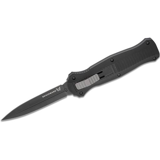 Benchmade 3300BK Infidel Out the Front Switchblade Black Grip Black Double Sided Dagger Point