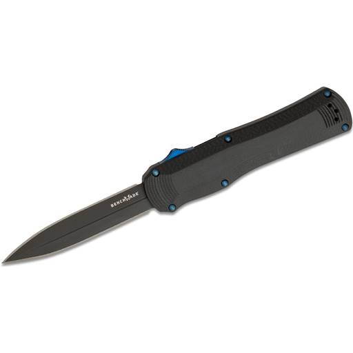 Benchmade 3400BK Autocrat Out the Front Switchblade Black Grip Black Double Sided Dagger Point