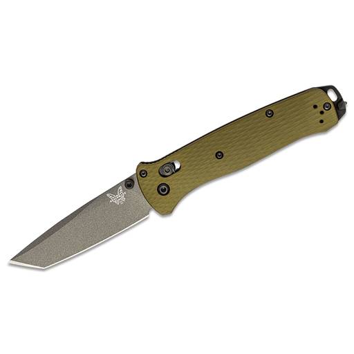 Benchmade 537GY-1 Bailout Axis Folder Tanto Woodland Green Grips Gray Coated Tanto