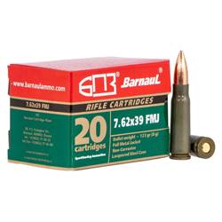 Barnaul 762X39FMJ123 762x39 123gr FMJ steel cased ammo 20rds