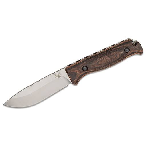 Benchmade 15002 Saddle Mountain Skinner Fixed Blade Wooden Handle Satin Drop Point Blade