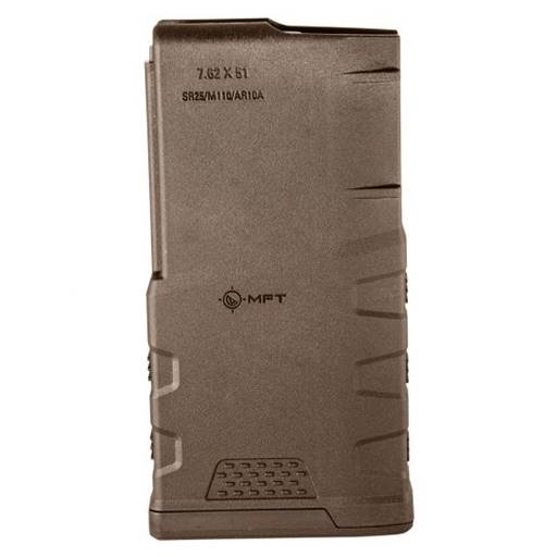 MFT - Mission First Tactical 20EXD762X51-SDE Extreme Duty Scorched Dark Earth 20 Round AR-10 308 Polymer Magazine
