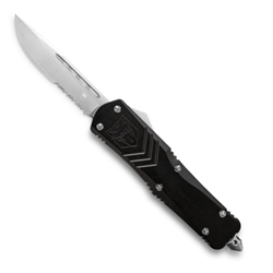 Cobra Tec Knives SBLKFS-XSDS SMALL FS-X DROP POINT SERRATED BLACK 2.75" OTF