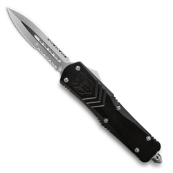 Cobra Tec Knives SBLKFS-XSDAG2SS SMALL FS-X DAGGER 2 SIDED SERRATED BLACK 2.75" OTF
