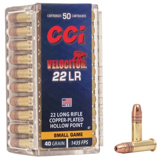 Federal 47 CCI Velocitor 22 LR 40 Grain Copper Plated Hollow Point 50 Round Box