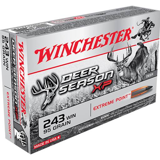Winchester X243DS Deer Season XP 243 Win 95 Grain Extreme Point Polymer Tip 20 Roound Box