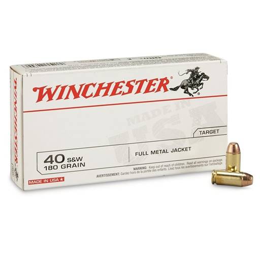 Winchester Q4238 USA White Box 40 S&W 180 Grain Full Metal Jacket 50 Round Box