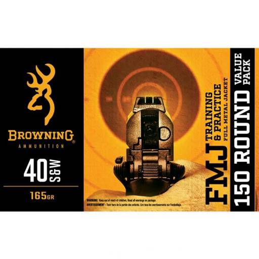 Winchester B191800405 Browning Training & Practice 40 S&W 165 Grain Full Metal Jacket 150 Round Value Pack