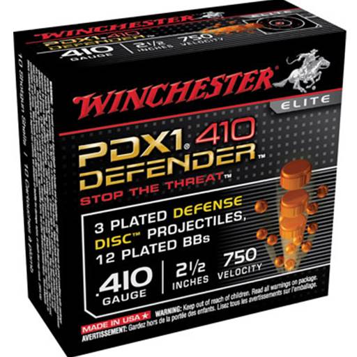 Winchester S410PDX1 PDX1 Defender 410 Gauge 2 1/2 in 3 Defense Discs with 12 BB's  10 Round Box