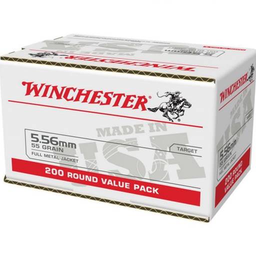 Winchester WM193200 USA White Box 556 55 Grain Full Metal Jacket 200 Round Value Pack