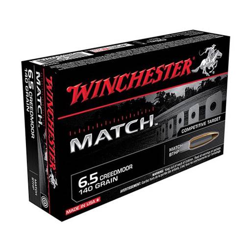 Winchester S65CM Match Competitve Target 6.5 Creedmoor 140 Grain Sierra Matchking Boat Tail Hollow Point