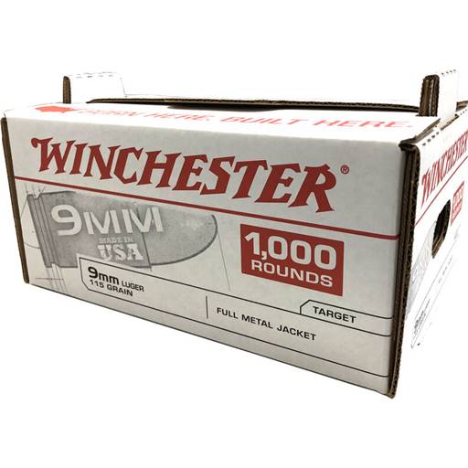 Winchester Q4172SC USA White Box 9mm 115 Grain Full Metal Jacket 1000 Round Case