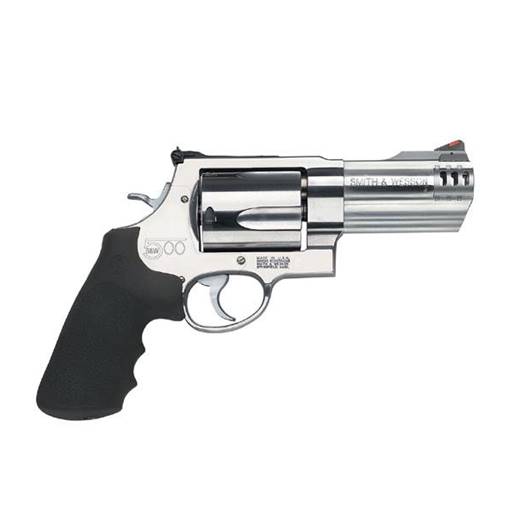 Smith & Wesson 163504 Model 500 S&W Magnum Stainless Steel Black Rubber Grip 4" Ported Barrel 5 Shot