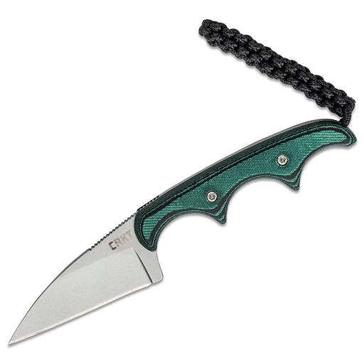 CRKT 2385 Minimalist Green Grip Bead Blast Wharncliffe Neck Knife