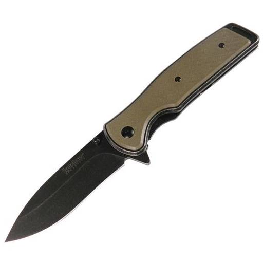 Kershaw 1329 Bevy OD Green Grip Blackwash Drop Point Blade Assisted Opening