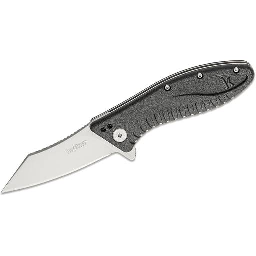Kershaw Grinder Black Grip Bead Blasted Clip Point Blade Assisted Opening 1319