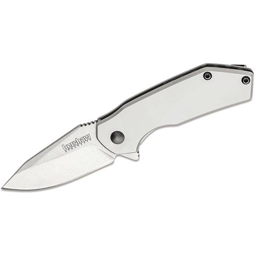 Kershaw 1375 Valve Stainless Grip Stonewash Drop Point Blade Assisted Opening