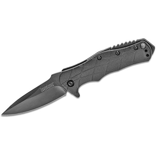 Kershaw 1987 Tactical 3.0 Black Handle Black Drop Point Blade Assisted Opening