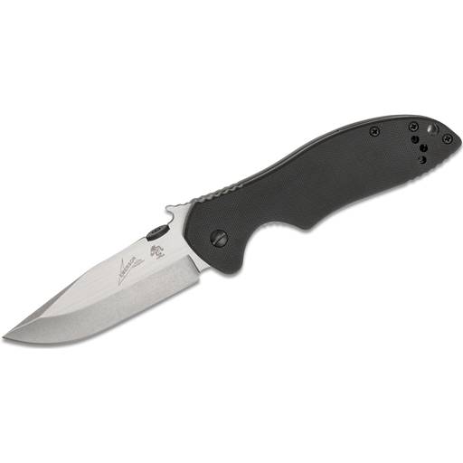 Kershaw 6034D2 Emerson Folder Black and Stainless Handle Stonewash Drop Point Blade