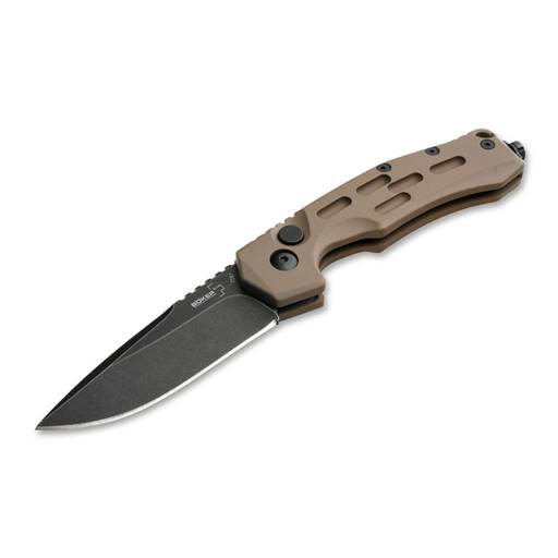 Boker Thunder Storm Coyote Handle Black Drop Point Folder 01BO794N